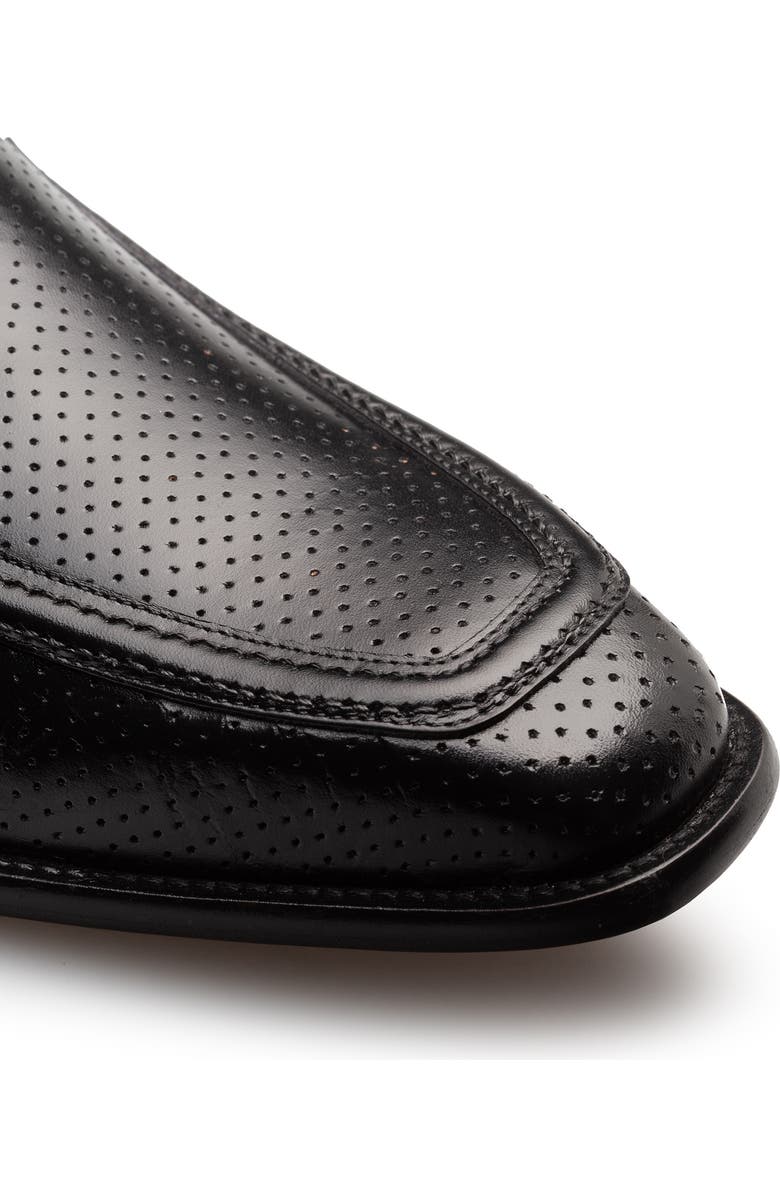 Mezlan Perforated Leather Loafer, Alternate, color, Black