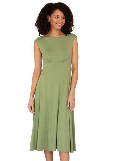 Luna Boat Neck Sleeveless Midi Dress