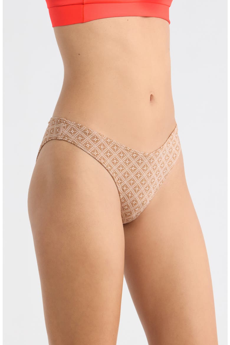 Moon Geo High Leg Bikini Bottoms, Alternate, color, BROWN