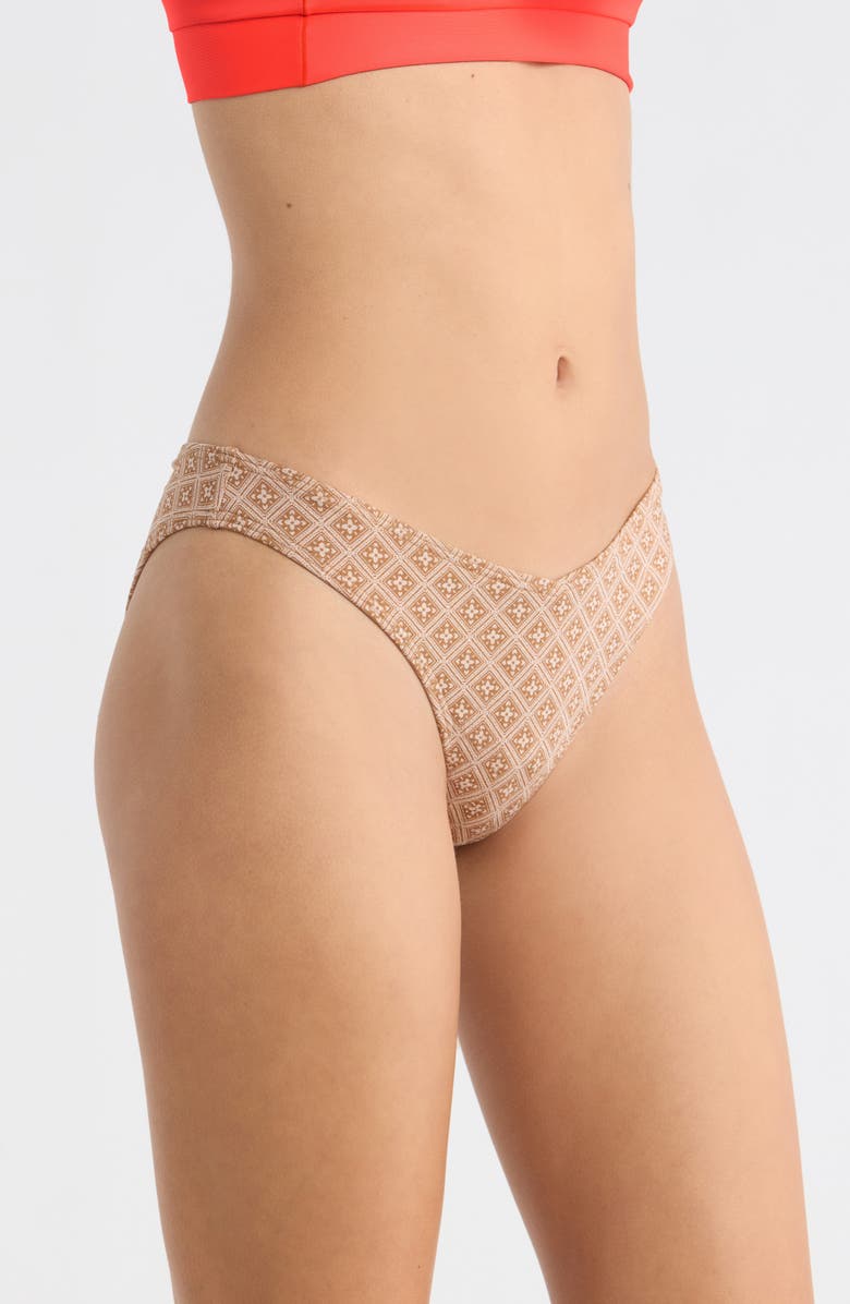 Rip Curl Moon Geo High Leg Bikini Bottoms, Alternate, color, Brown