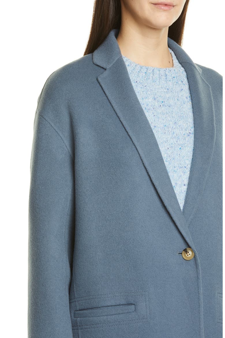 Double Face Wool Blend Coat, Alternate, color, STORM