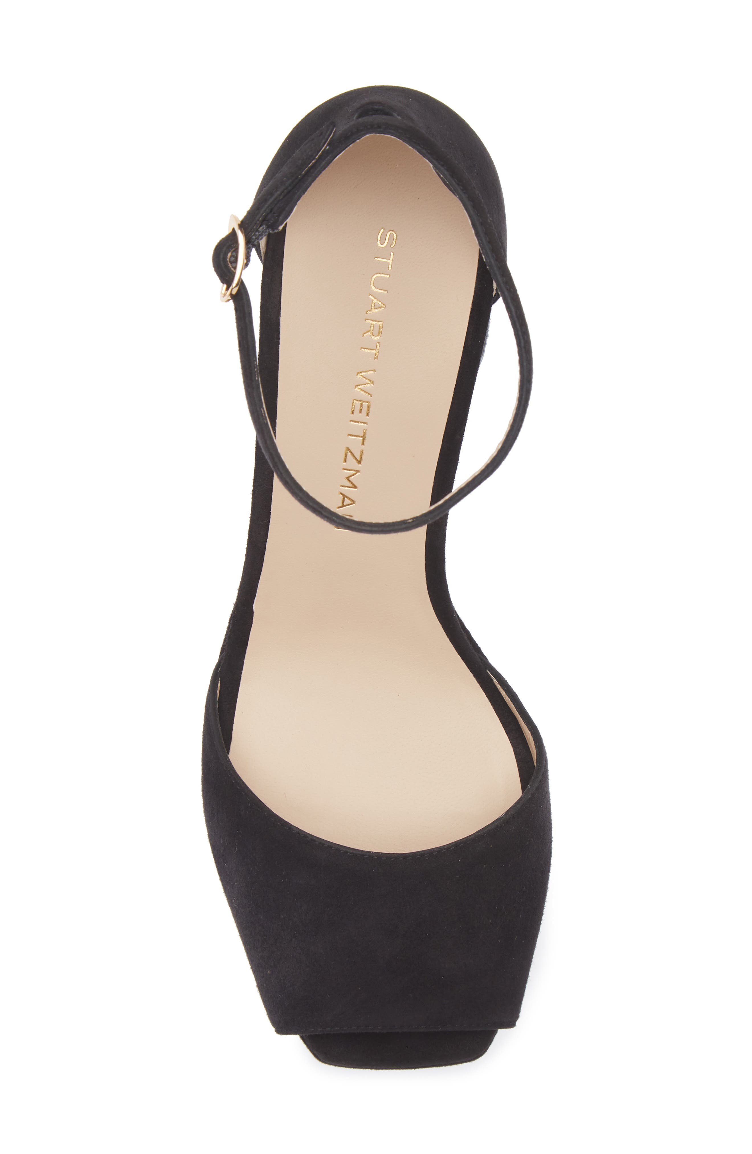 Stuart Weitzman Sabrina Platform Ankle Strap Sandal, Alternate, color, Black
