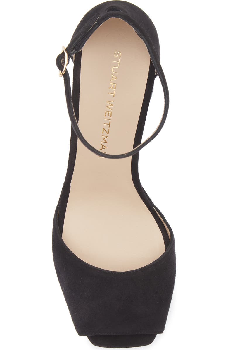Stuart Weitzman Sabrina Platform Ankle Strap Sandal, Alternate, color, Black