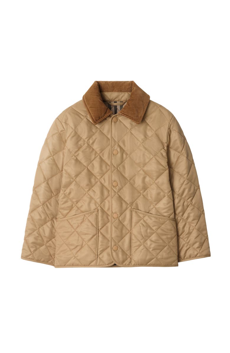 Burberry Quilted Barn Jacket, Main, color, Sand Beige