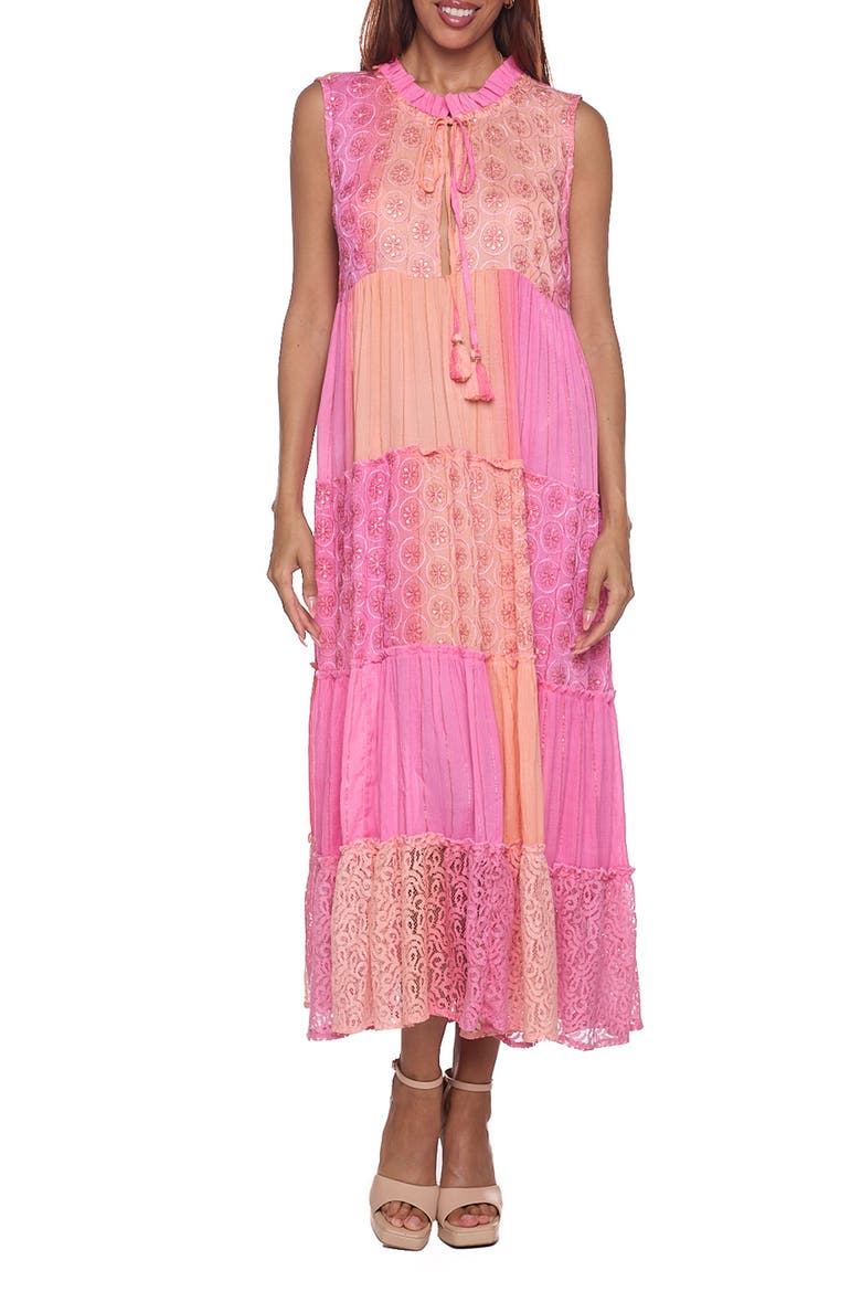 Embellished Tiered Maxi Dress, Main, color, PASTEL PINK