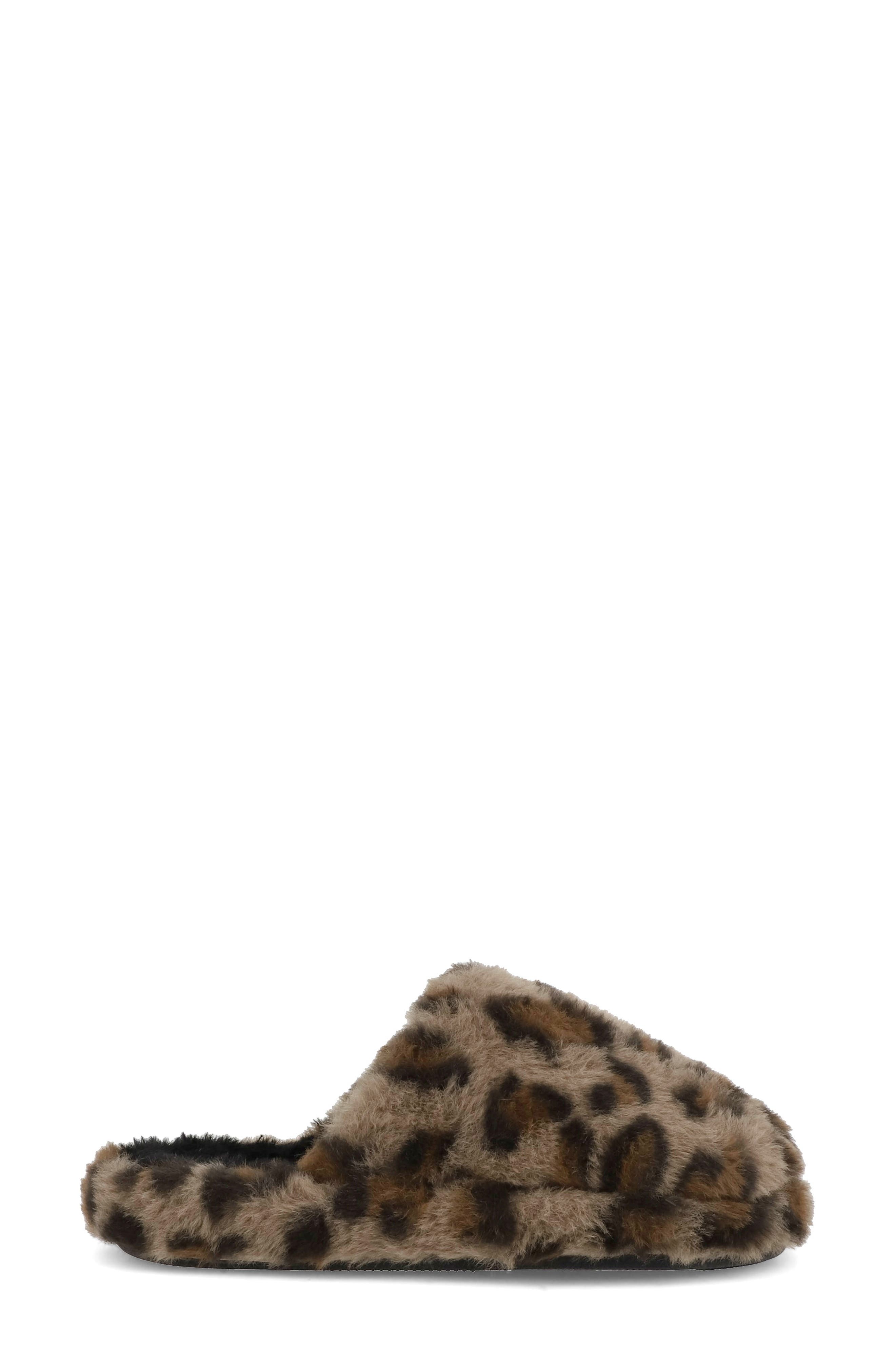 MIA Sled Faux Fur Slipper, Alternate, color, Cow Print