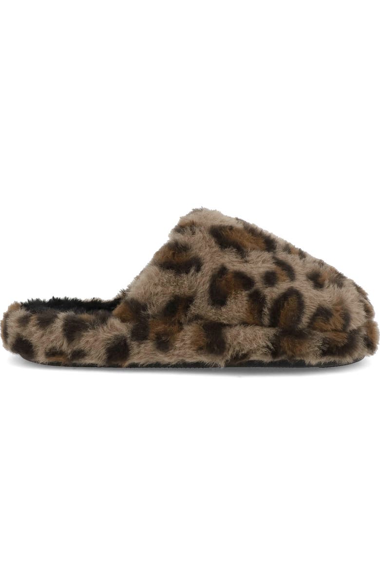 MIA Sled Faux Fur Slipper, Alternate, color, Cow Print