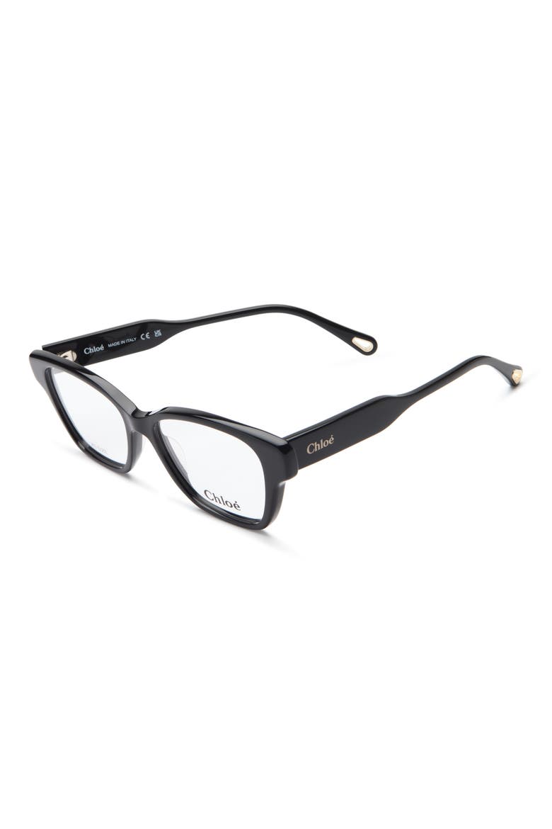 51mm Cat Eye Optical Frames, Alternate, color, BLACK BLACK TRANSPARENT