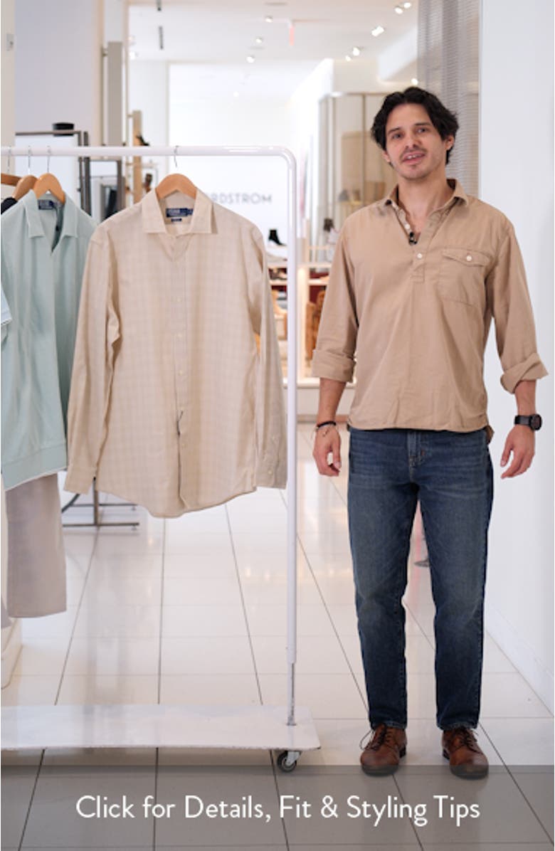 Classic Fit Glen Check Cotton Poplin Button-Up Shirt, sales video thumbnail