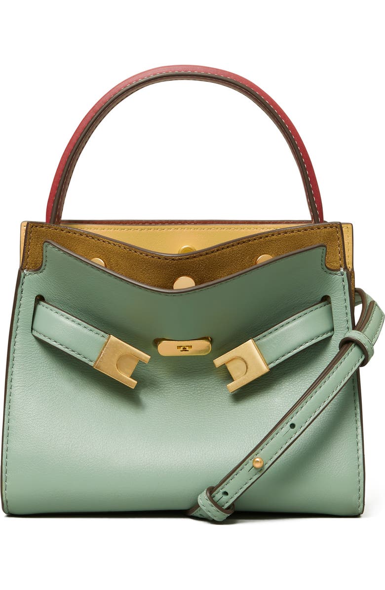 Tory Burch Lee Radziwill Petite Leather Double Bag, Main, color,