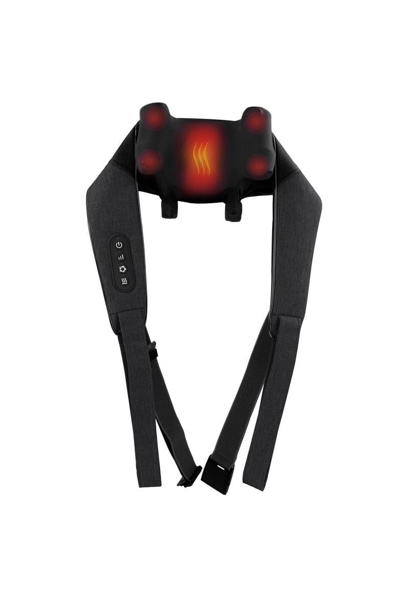 Wave Neck & Back Massager Heated And Hands Free Motion, Main, color, Black