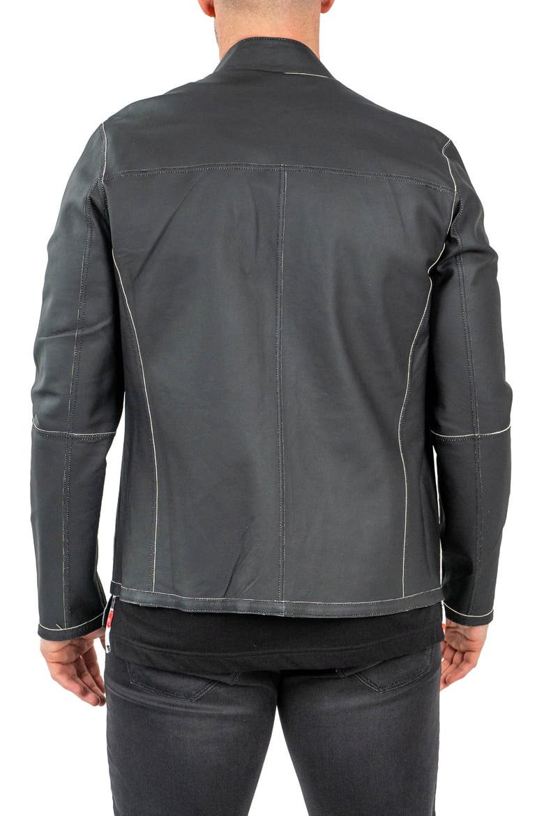 Reversible Leather Jacket, Alternate, color, GREY