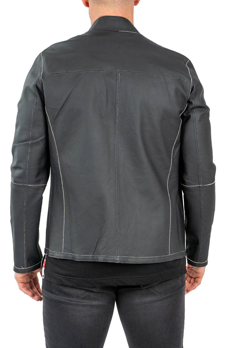 Maceoo Reversible Leather Jacket, Alternate, color, Grey