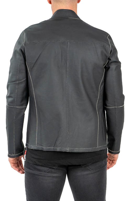 Maceoo Reversible Leather Jacket In Grey