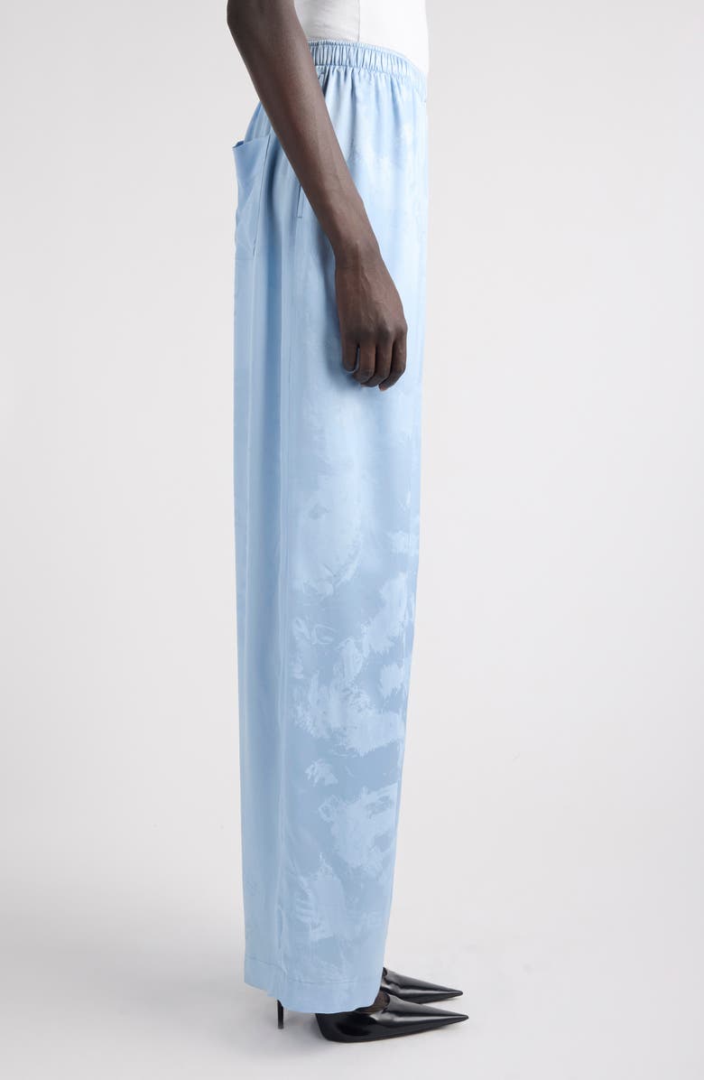 Balenciaga Washed Silk Jacquard Pajama Pants, Alternate, color, 5840 Baby Blue