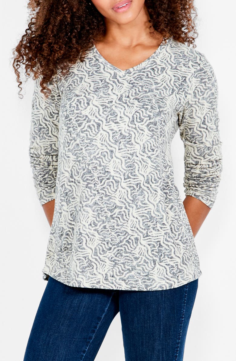 NIC+ZOE Print Long Sleeve Top, Main, color,