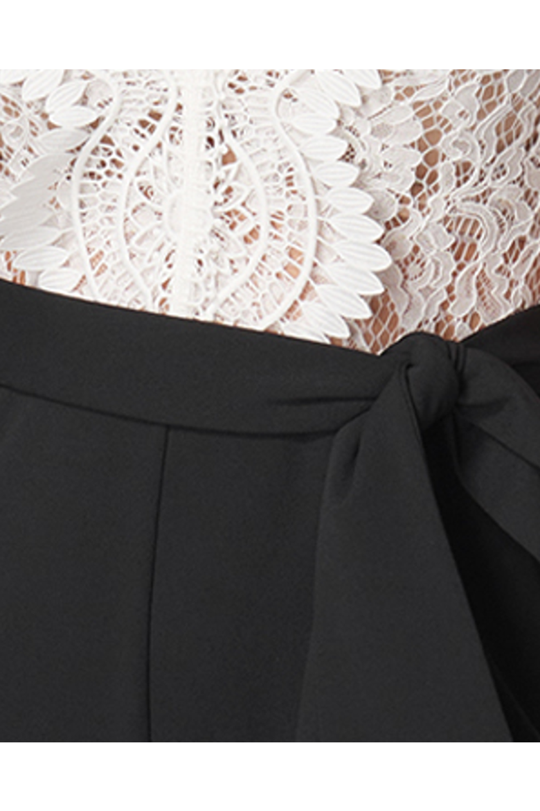 Ruffle Lace Jumpsuit, Alternate, color, White/Black