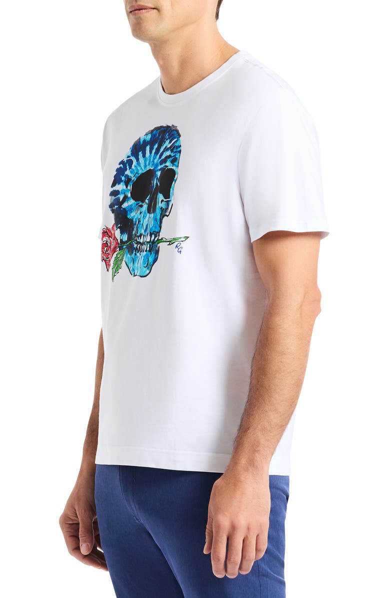 Robert Graham Tie Dye Skull Cotton Graphic T-Shirt, Alternate, color, White