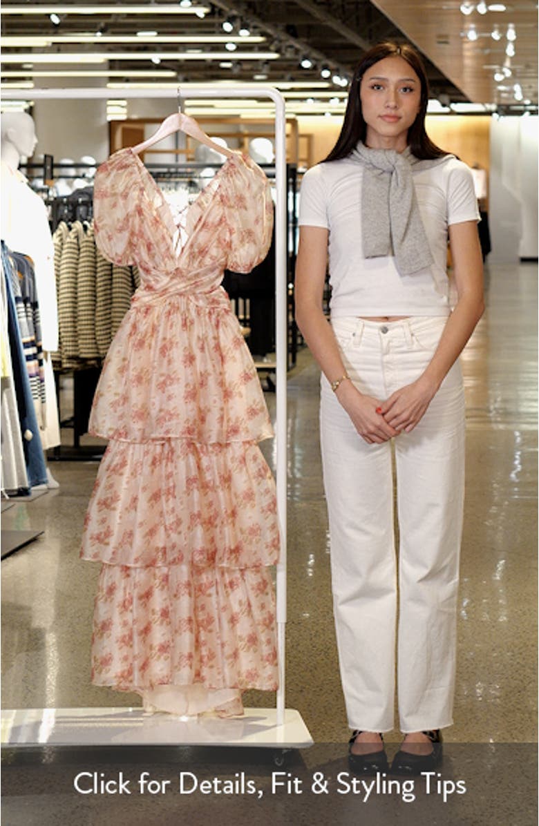 Jane Organza & Chiffon Maxi Cocktail Dress, sales video thumbnail