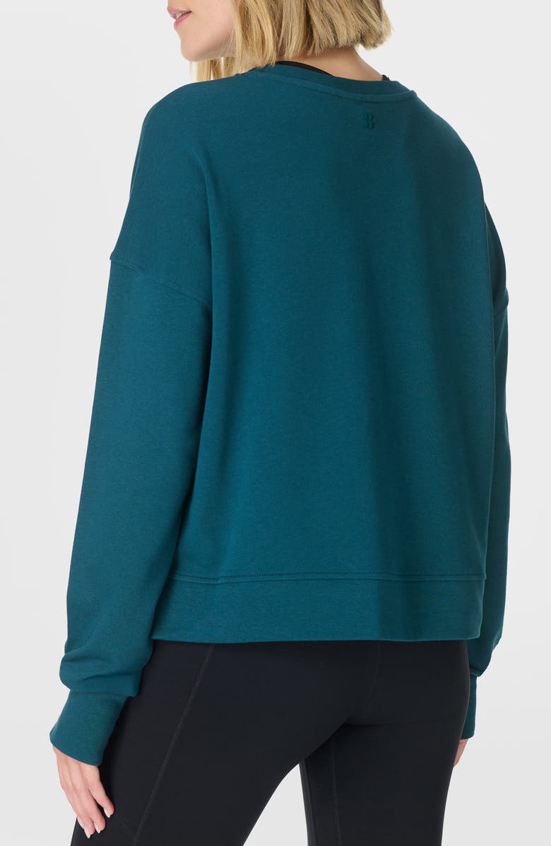 Sweaty Betty After Class Crop Sweatshirt, Alternate, color, Deep Green