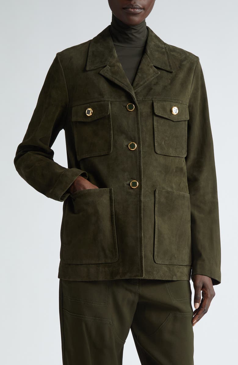 St. John Collection Double Face Suede Jacket, Main, color, 