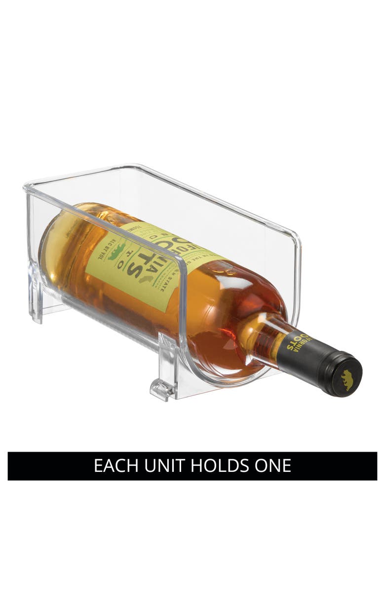 mDesign Stackable Holder for Water or Spirit Bottles, Set of 4, Clear, Made in USA, Alternate, color, Clear