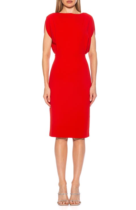 Gianna Draped Boatneck Dress