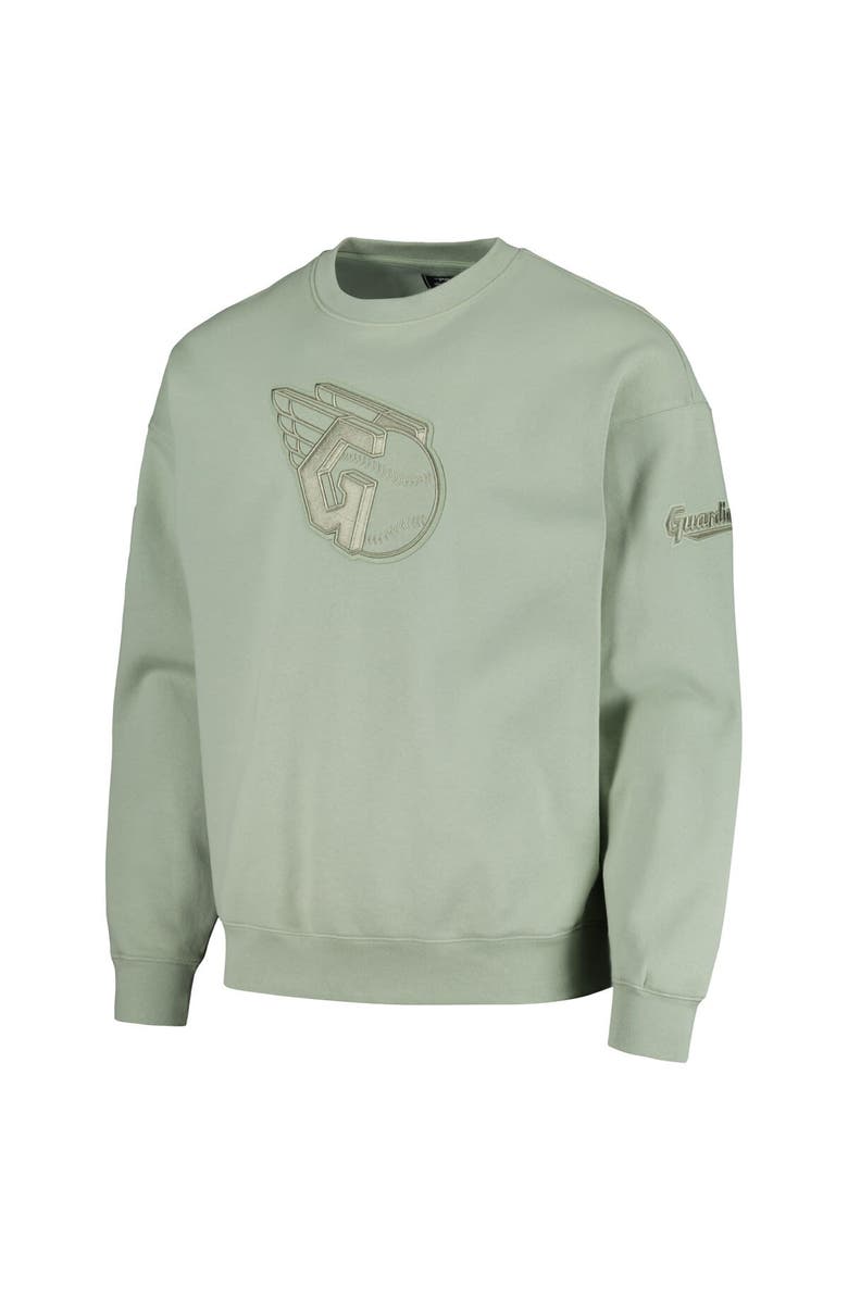 PRO STANDARD Men's Pro Standard Green Cleveland Guardians Neutral Drop Shoulder Pullover Sweatshirt, Alternate, color, Green