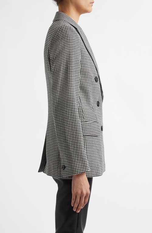 Reiss Black/white Drew Wool Dogtooth Double Breasted Blazer In Black/white