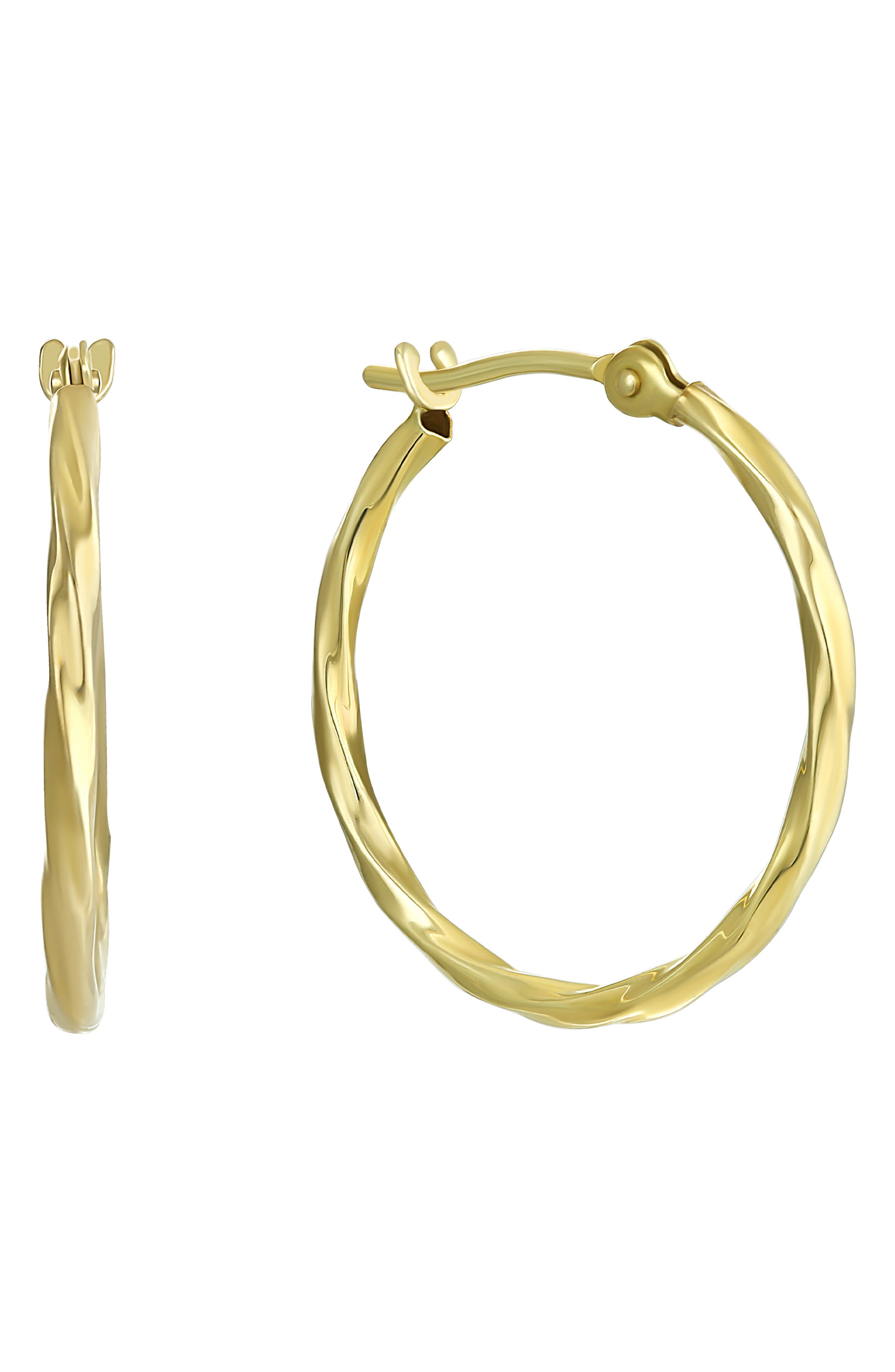 CANDELA JEWELRY 14K Gold Twisted Hoop Earrings