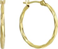 CANDELA JEWELRY 14K Gold Twisted Hoop Earrings