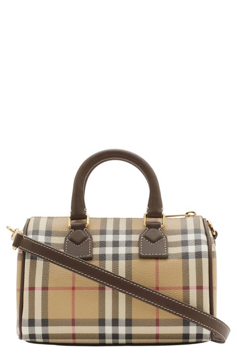 Mini Check Coated Canvas Bowling Bag
