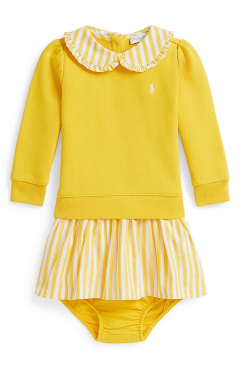 Mixed Media Long Sleeve Dress & Bloomers (Baby)