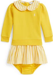 Ralph Lauren Mixed Media Long Sleeve Dress & Bloomers