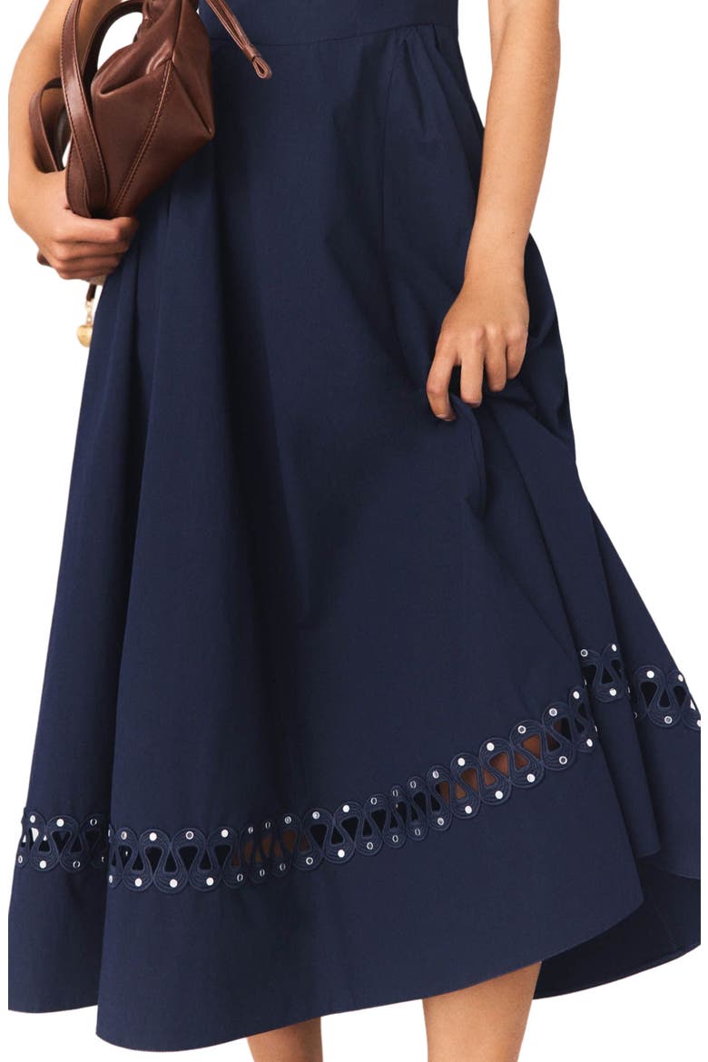 Flared midi dress, Alternate, color, Navy