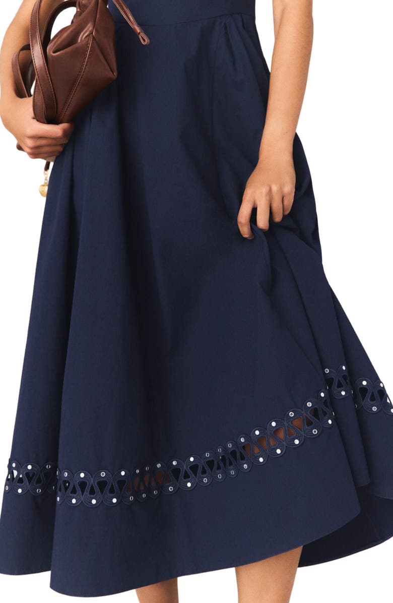 maje Flared midi dress, Alternate, color, Navy
