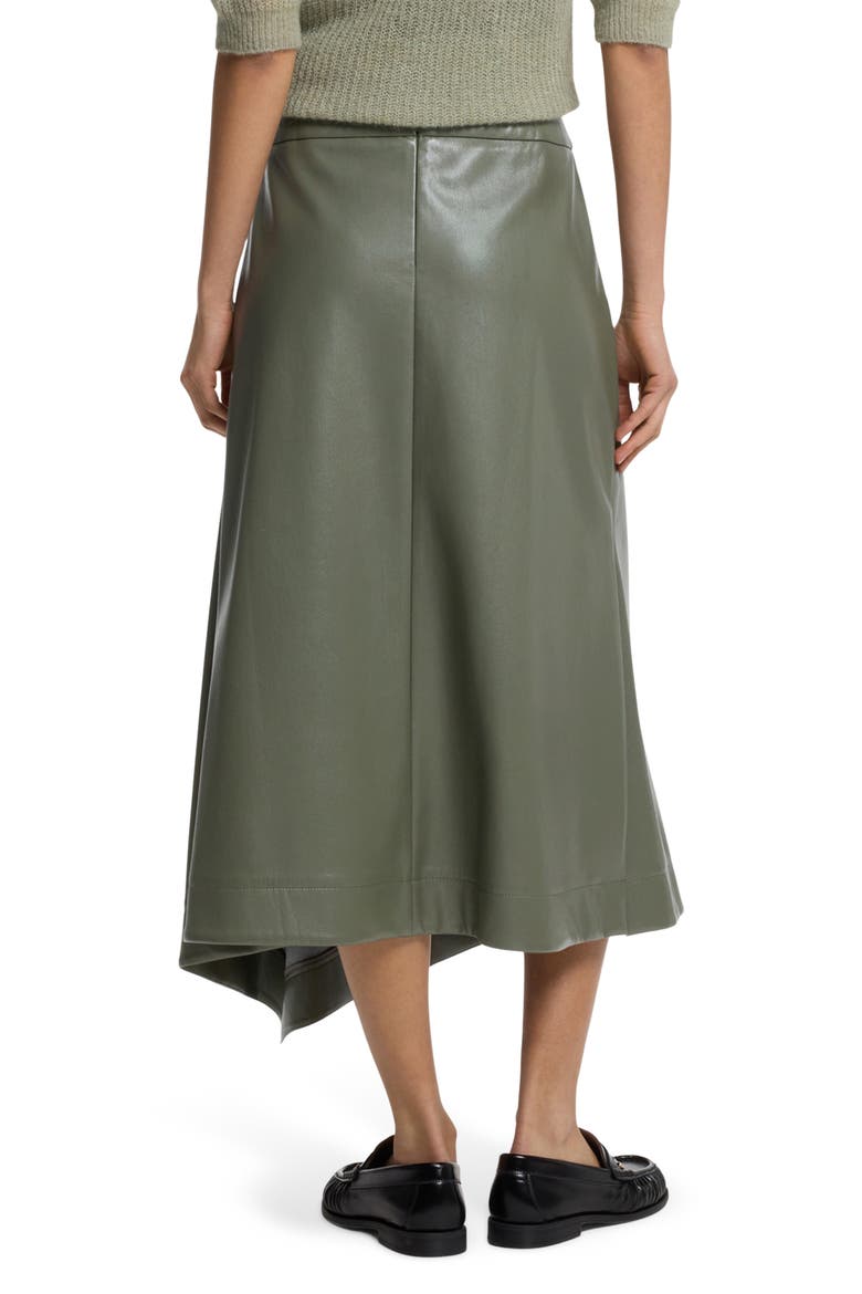 Ventara Faux Leather Midi Skirt, Alternate, color, TEA LEAF