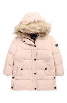 Sam Edelman Kids' Expedition Faux Fur Trim Hooded Puffer Coat