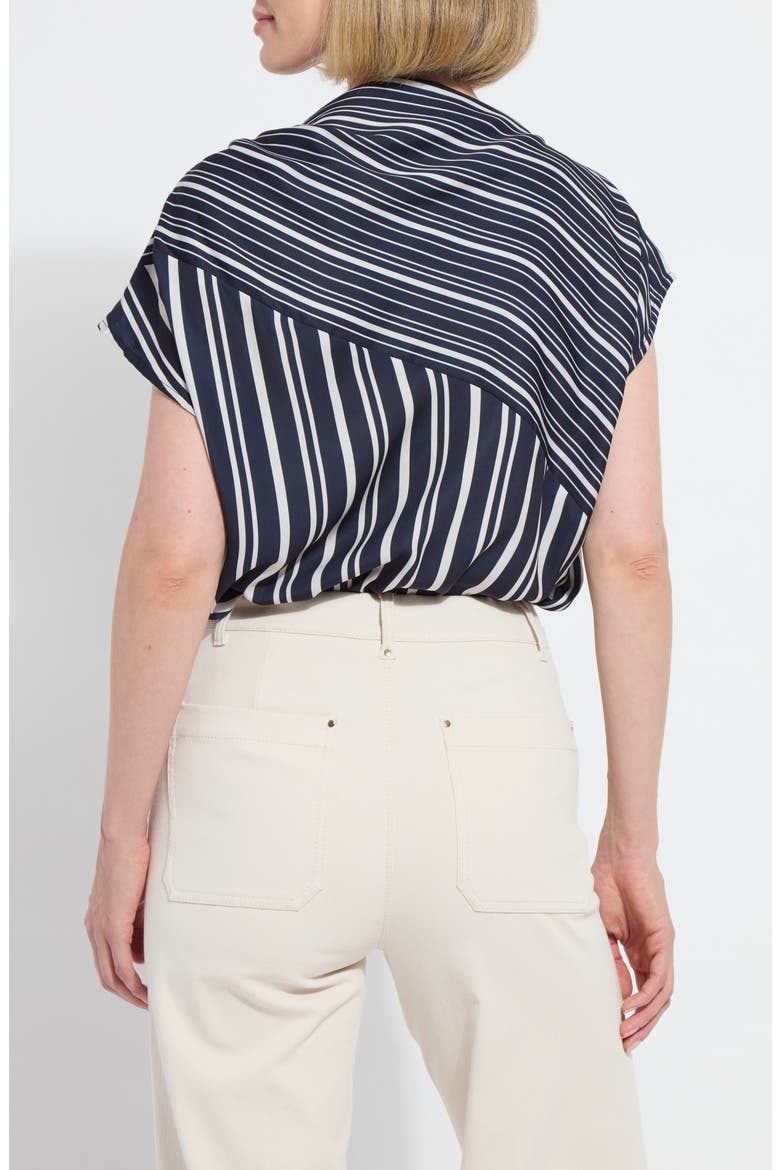Tamar Stripe Tie Neck Top, Alternate, color, NAUTICAL COLLAGE