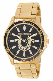 True Religion Arched Logo Bracelet Watch, 42.6mm