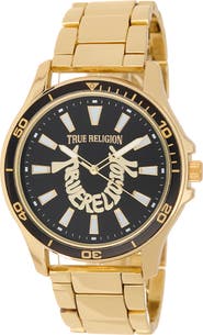 True Religion Arched Logo Bracelet Watch, 42.6mm