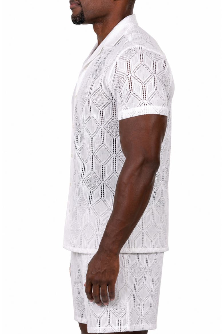 Marthyr Geometric Knit Shorts, Alternate, color, WHITE