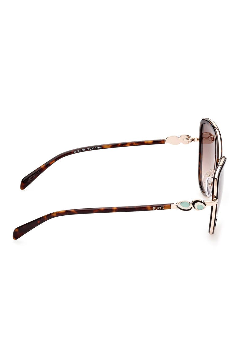 57mm Gradient Cat Eye Sunglasses, Alternate, color, HAVANA/ OTHER/ GRADIENT BROWN