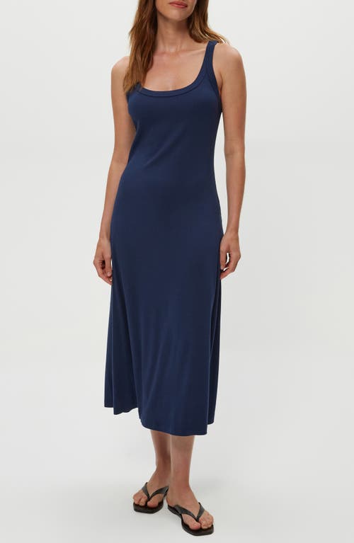 Michael Stars Celine Rib Midi Dress In Blue