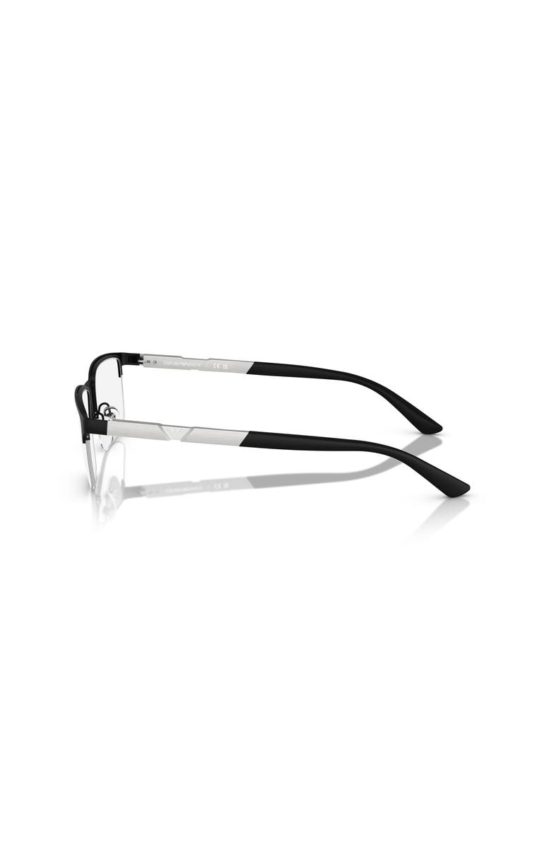 Emporio Armani 56mm Rectangle optical glasses, Alternate, color, Black