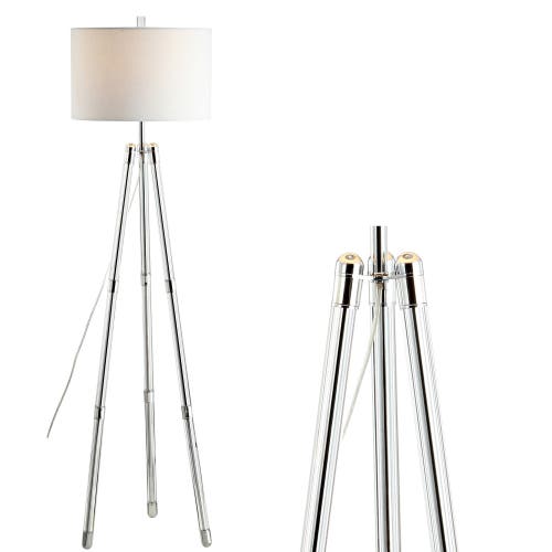Jonathan Y Arliss 60" Surveyor's Tripod Metal/crystal Led Floor Lamp, Chrome In Chrome