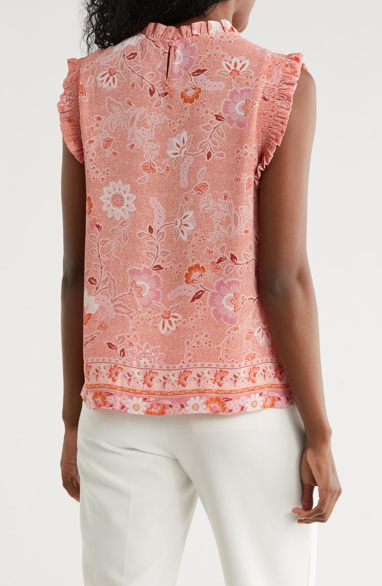 DR2 by Daniel Rainn Smocked Sleeveless Top, Alternate, color, Coral