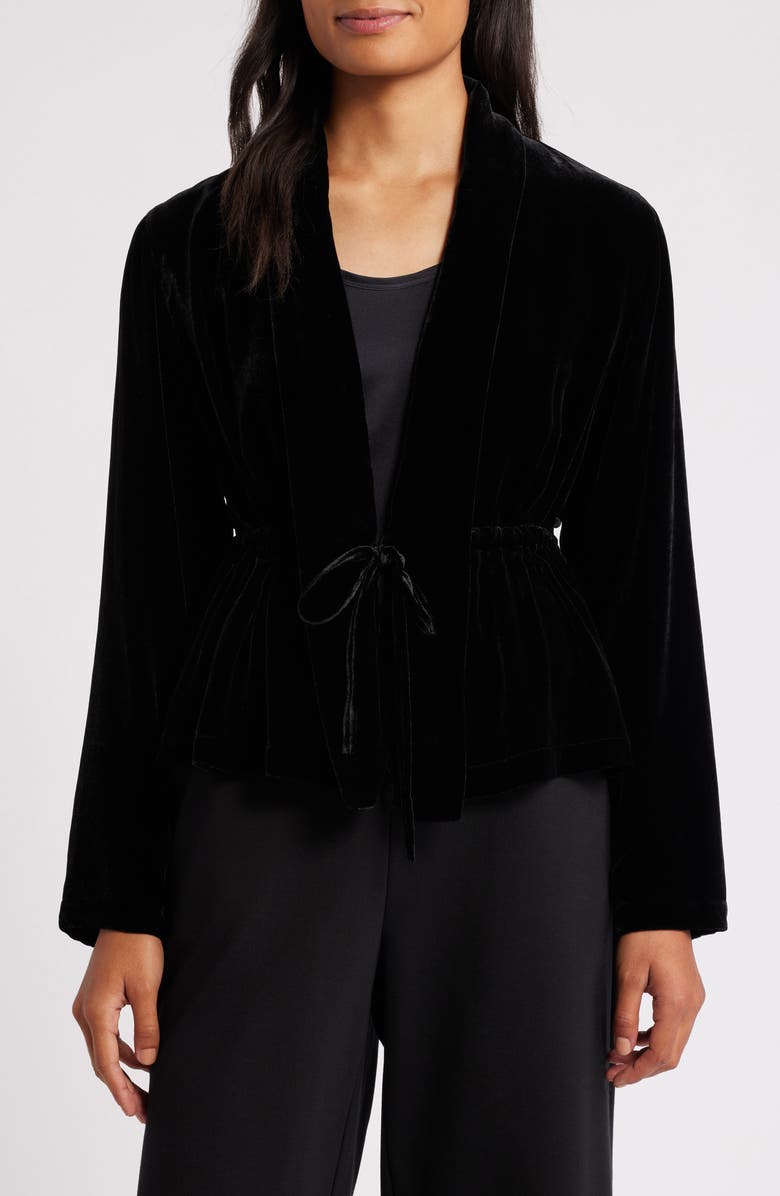 Eileen Fisher Shawl Collar Velvet Jacket, Main, color, 