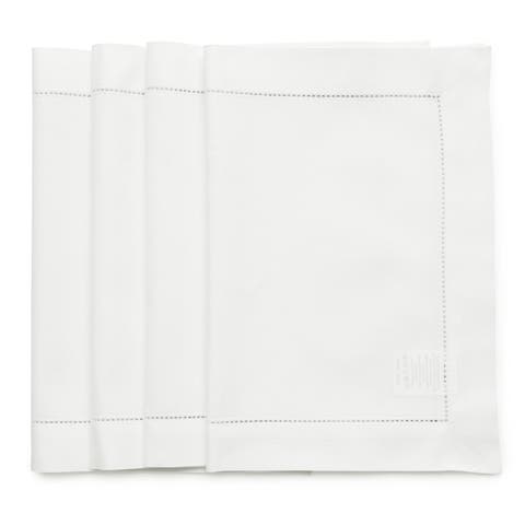 Cotton Linen Hemstitch Placemats, 14" x 19"