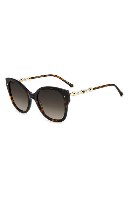 Carolina Herrera 55mm Gradient Butterfly Sunglasses In Havana/brown Sf